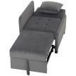Fauteuil lit Heleier convertible inclinable velours gris foncé