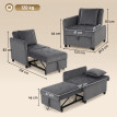 Fauteuil lit Heleier convertible inclinable velours gris foncé