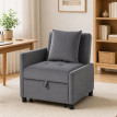 Fauteuil lit Heleier convertible inclinable velours gris foncé