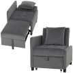 Fauteuil lit Heleier convertible inclinable velours gris foncé