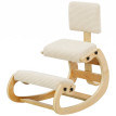 Chaise à genoux Rivot ergonomique dossier velours côtelé crème