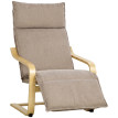 Fauteuil Torval bascule repose-pieds lin marron clair