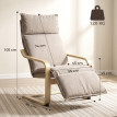 Fauteuil Torval bascule repose-pieds lin marron clair