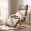 Fauteuil Torval bascule repose-pieds lin marron clair