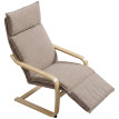 Fauteuil Torval bascule repose-pieds lin marron clair
