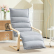 Fauteuil Deline velours repose-pieds réglable gris