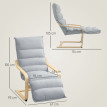 Fauteuil Deline velours repose-pieds réglable gris