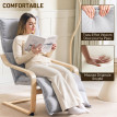 Fauteuil Deline velours repose-pieds réglable gris