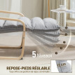 Fauteuil Deline velours repose-pieds réglable gris
