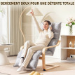 Fauteuil Deline velours repose-pieds réglable gris