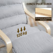 Fauteuil Deline velours repose-pieds réglable gris
