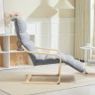 Fauteuil Deline velours repose-pieds réglable gris