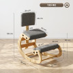 Chaise ergonomique à genoux Calanova tissu effet lin gris