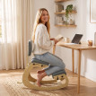 Chaise ergonomique à genoux Calanova tissu effet lin gris