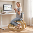 Chaise ergonomique à genoux Calanova tissu effet lin gris
