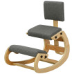 Chaise ergonomique à genoux Calanova tissu effet lin gris