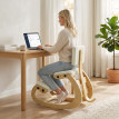 Galinven Chaise à genoux ergonomique bureau tissu effet lin crème