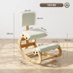 Galinven Chaise à genoux ergonomique bureau tissu effet lin crème