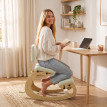 Galinven Chaise à genoux ergonomique bureau tissu effet lin crème