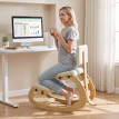 Galinven Chaise à genoux ergonomique bureau tissu effet lin crème
