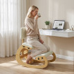 Galinven Chaise à genoux ergonomique bureau tissu effet lin crème