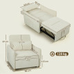 Fauteuil-lit Darier convertible 3 en 1 chenille crème