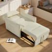 Fauteuil-lit Darier convertible 3 en 1 chenille crème