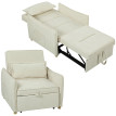 Fauteuil-lit Darier convertible 3 en 1 chenille crème