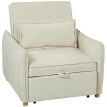 Fauteuil-lit Darier convertible 3 en 1 chenille crème