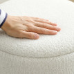 Calrieo Poufs de Rangement Chenille PU Marron Crème