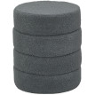 Tabouret Alenrio rond en peluche avec cadre métal gris foncé