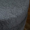 Tabouret Alenrio rond en peluche avec cadre métal gris foncé