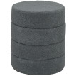 Tabouret Alenrio rond en peluche avec cadre métal gris foncé