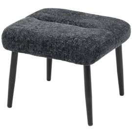 Pouf Solvein repose-pieds en chenille pieds acier gris foncé