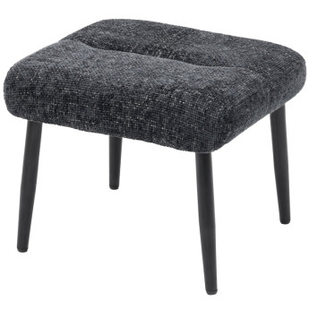Pouf Solvein repose-pieds en chenille pieds acier gris foncé