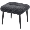 Pouf Solvein repose-pieds en chenille pieds acier gris foncé