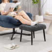 Pouf Solvein repose-pieds en chenille pieds acier gris foncé