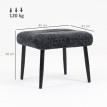 Pouf Solvein repose-pieds en chenille pieds acier gris foncé