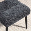 Pouf Solvein repose-pieds en chenille pieds acier gris foncé