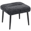 Pouf Solvein repose-pieds en chenille pieds acier gris foncé