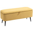 Banc coffre Melarin rangement tissu acier noir jaune