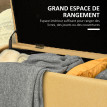 Banc coffre Melarin rangement tissu acier noir jaune