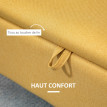 Banc coffre Melarin rangement tissu acier noir jaune