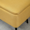 Banc coffre Melarin rangement tissu acier noir jaune