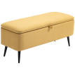 Banc coffre Melarin rangement tissu acier noir jaune