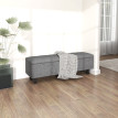Belo Banc de rangement rembourré lin pieds bois Gris foncé