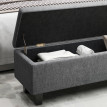 Belo Banc de rangement rembourré lin pieds bois Gris foncé