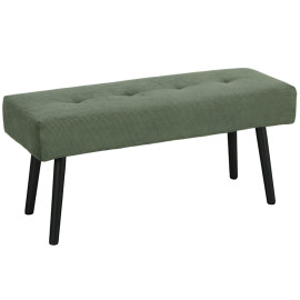 Banc banquette Camet velours côtelé capitonné acier vert