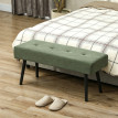 Banc banquette Camet velours côtelé capitonné acier vert