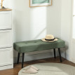 Banc banquette Camet velours côtelé capitonné acier vert